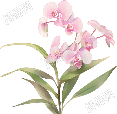 水彩蝴蝶兰素材