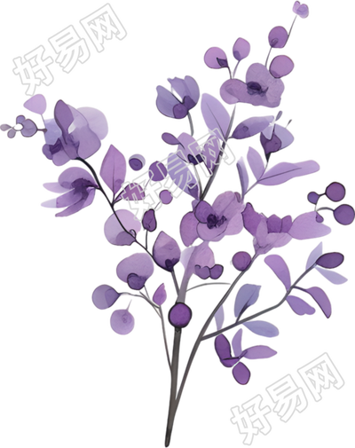 水彩植物唯美元素