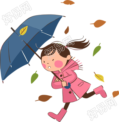 暴风雨中的女孩插图