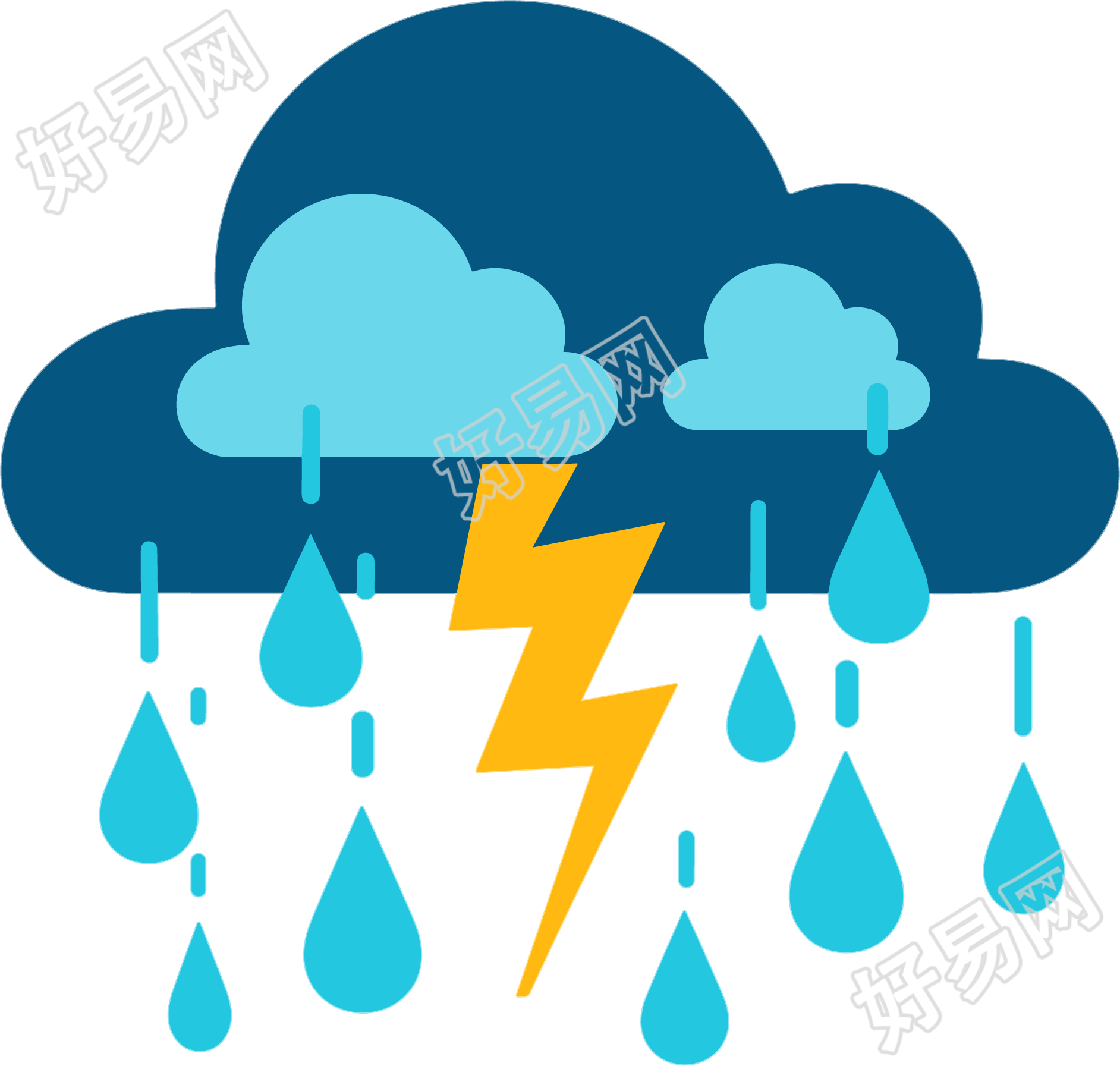 暴风雨图标元素