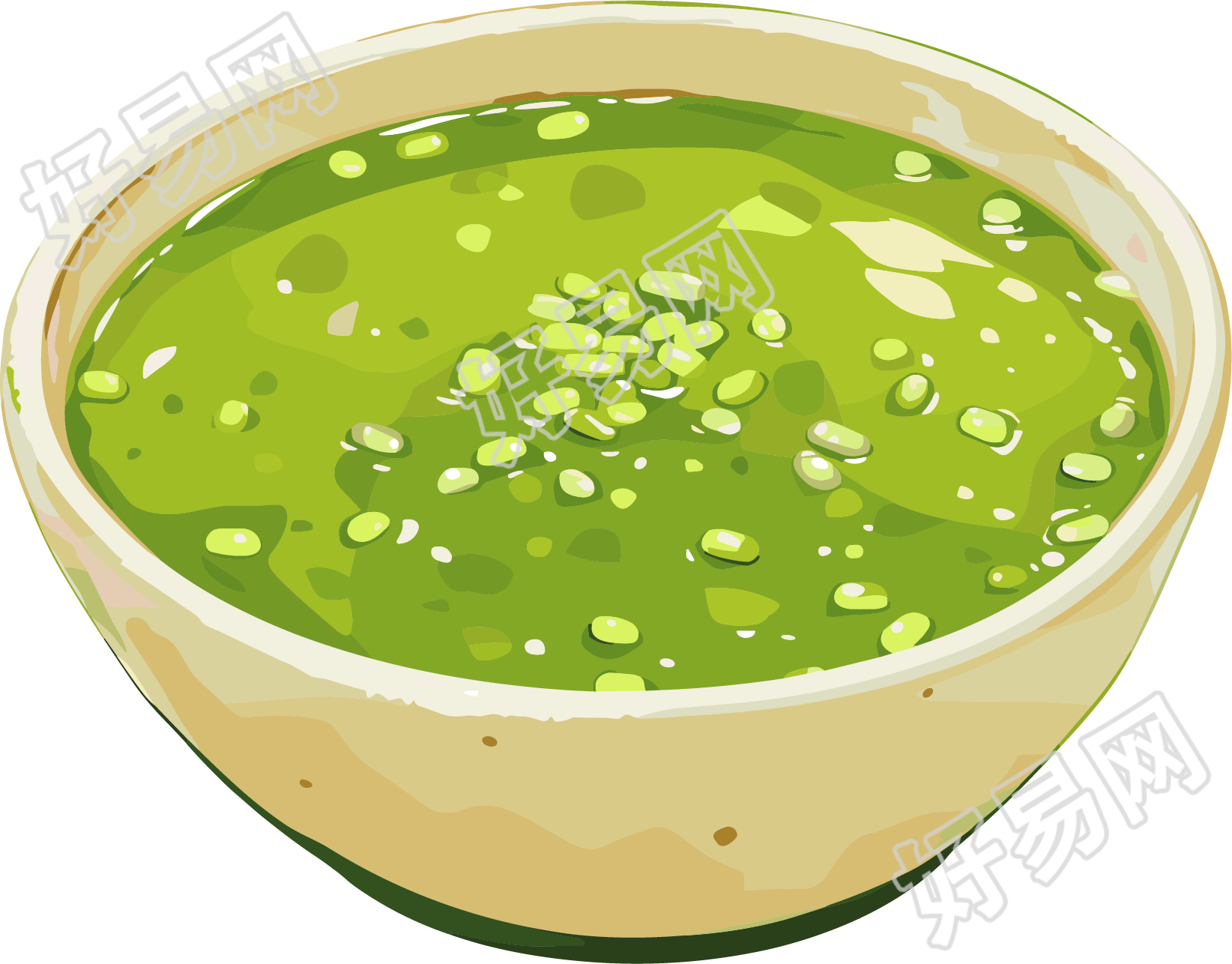 绿豆汤透明背景插画