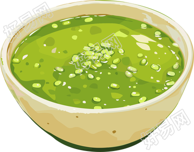 绿豆汤透明背景插画