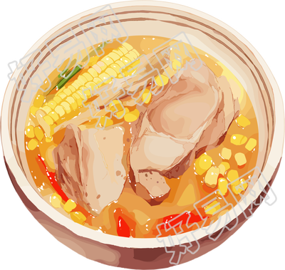 羊肉汤卡通风格元素