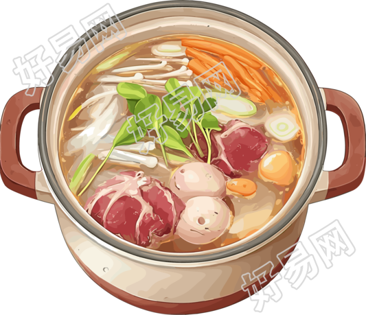 羊肉汤可商用插画