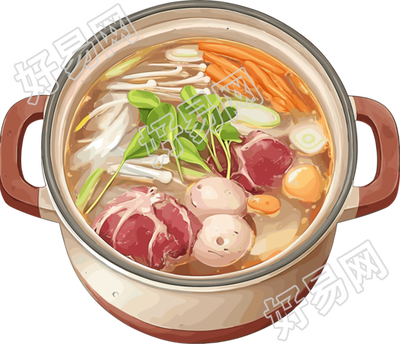羊肉汤可商用插画