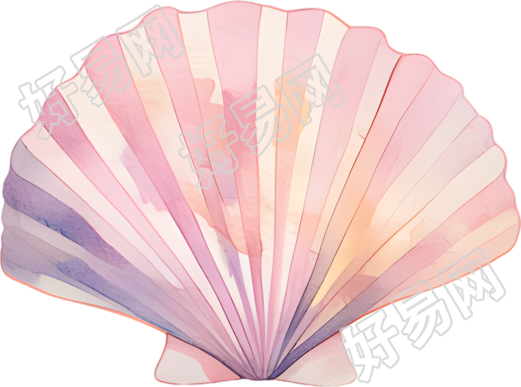水彩扇贝元素