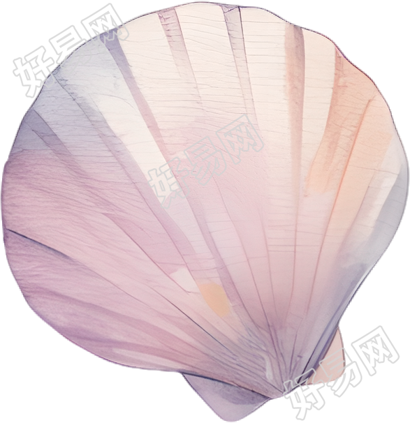 水彩扇贝插画设计元素