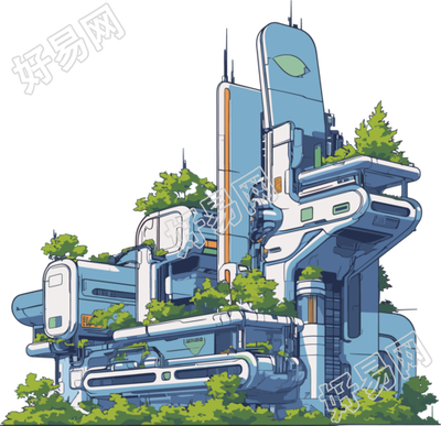 未来城市漫画插图