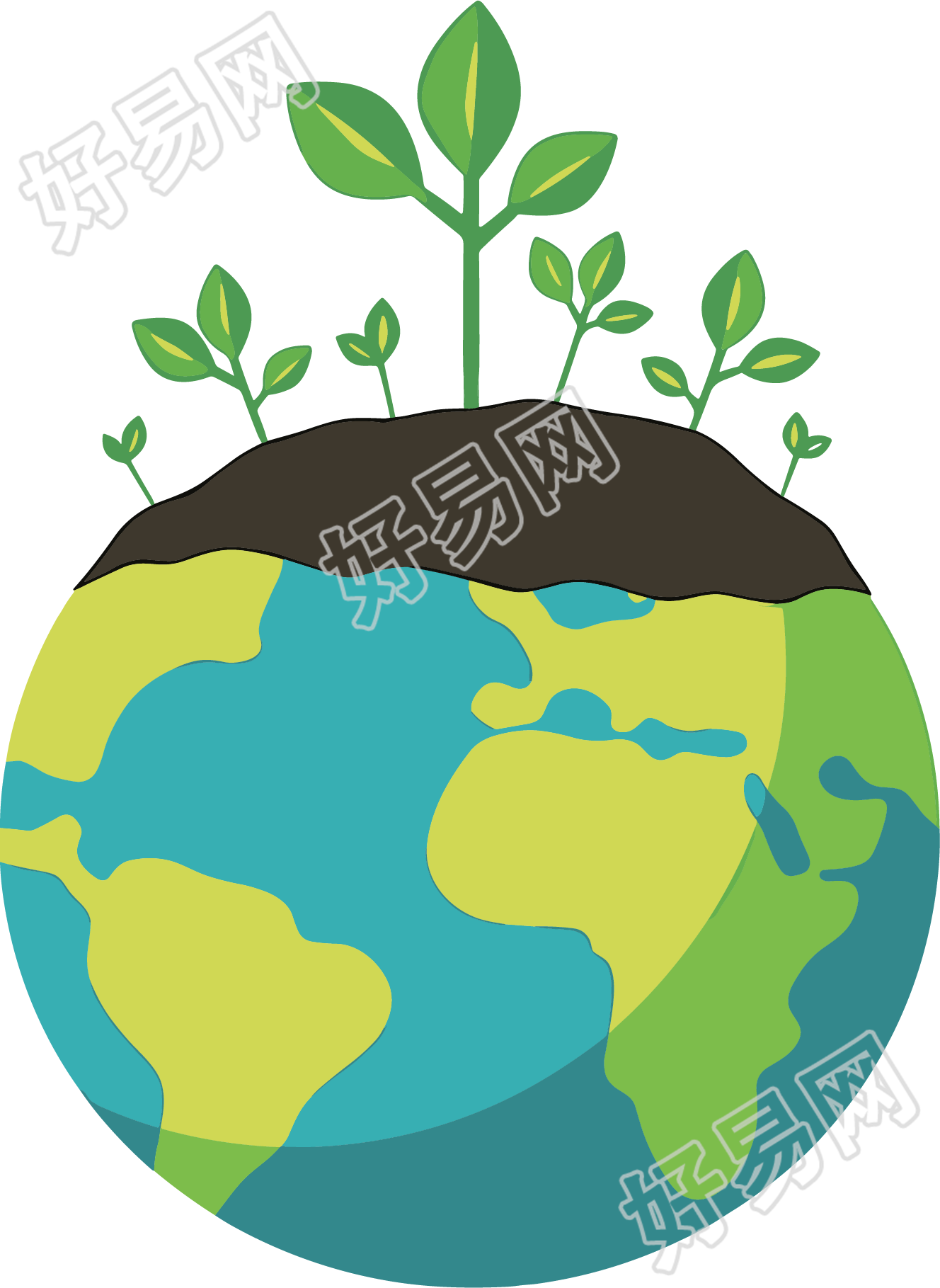 环保地球植物插图