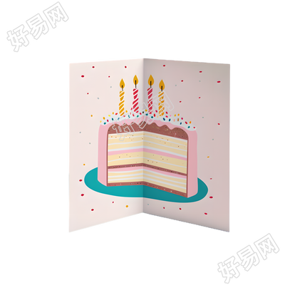 可爱蛋糕生日贺卡元素