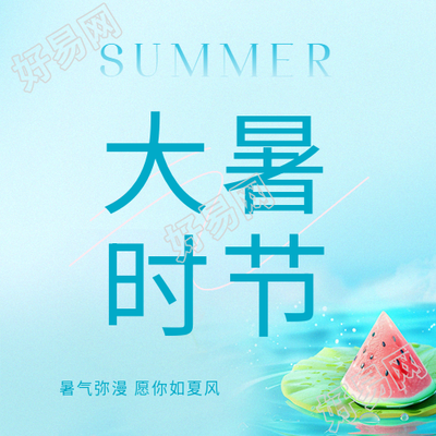 大暑时节清新简约微信公众号次图