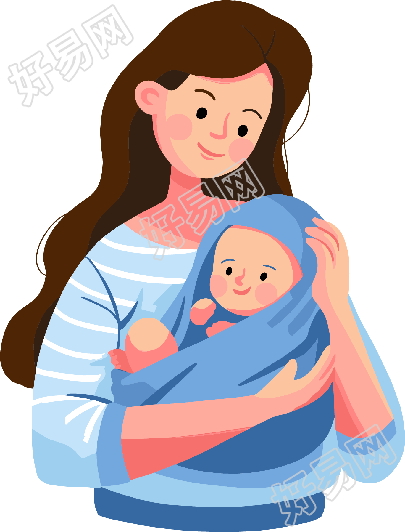 母婴可爱插图
