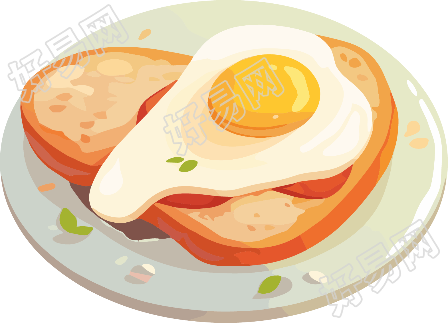 幼儿园食谱煎蛋插画