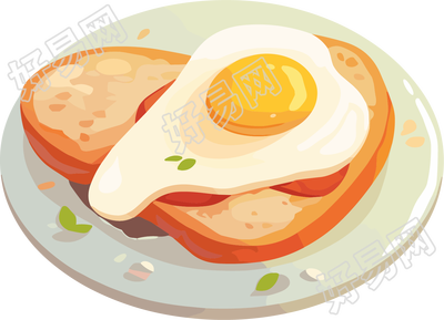 幼儿园食谱煎蛋插画