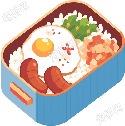 幼儿园食谱扁平插图