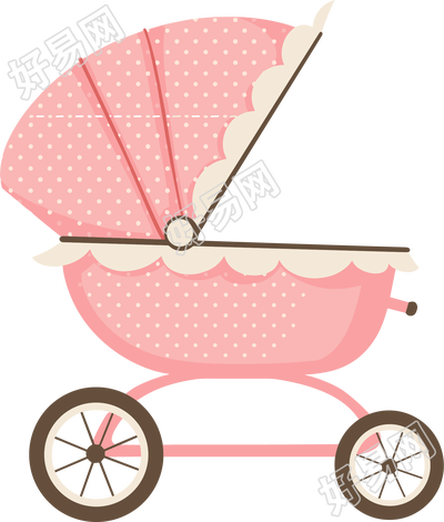婴儿车简约插图