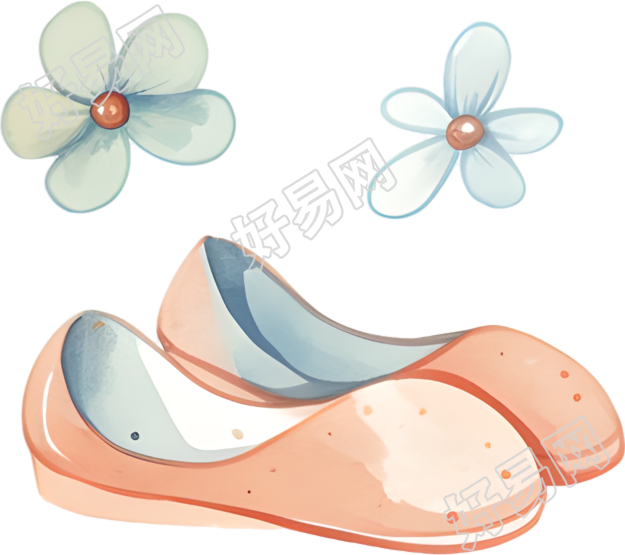 婴儿公主鞋插画素材