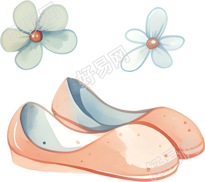 婴儿公主鞋插画素材