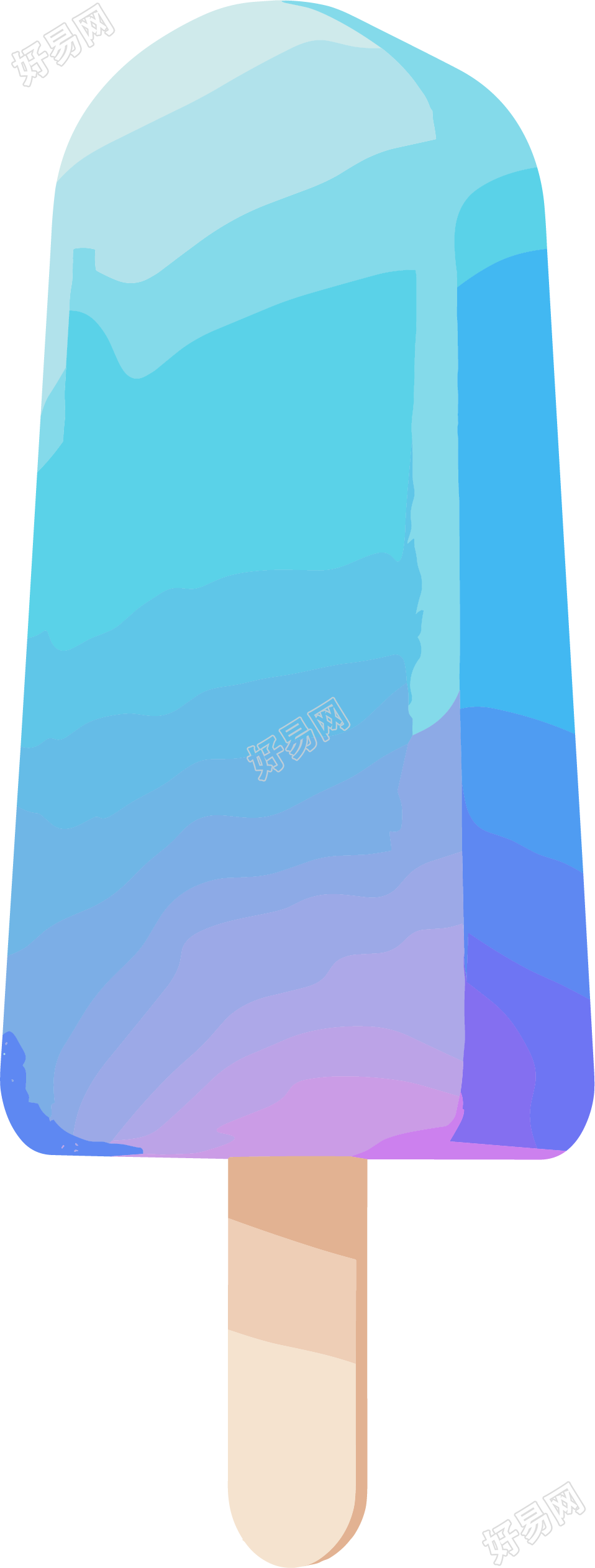 蓝色渐变冰棒插图