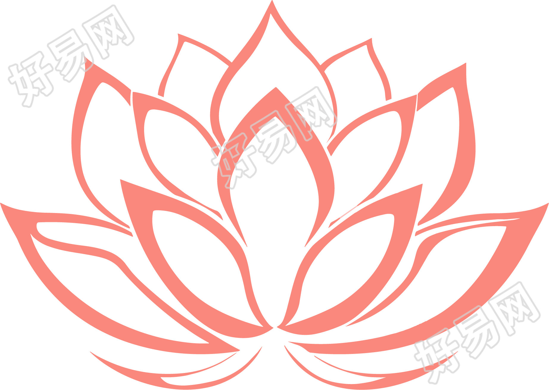 粉色莲花矢量标志素材