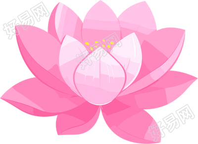 粉色莲花插画设计元素