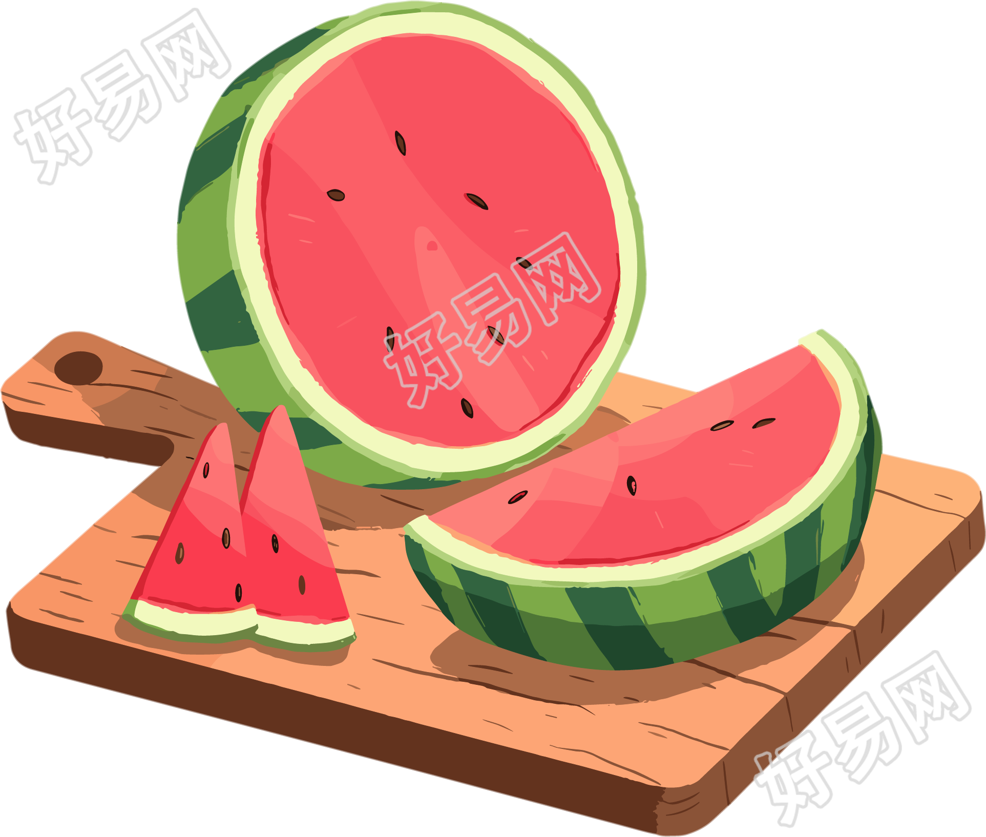 夏天西瓜透明背景素材