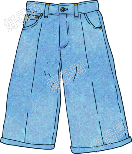 牛仔裤时装插画