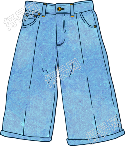 牛仔裤时装插画