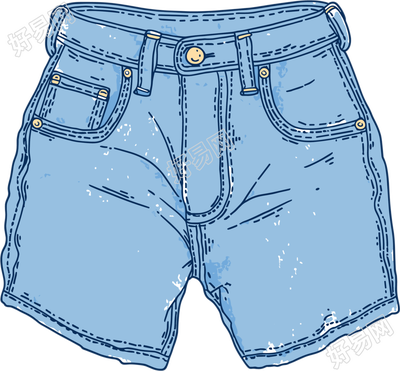 牛仔裤时装插图
