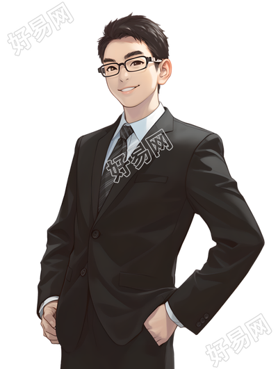 公务员年轻男子素材