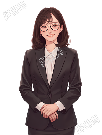 公务员透明背景插画