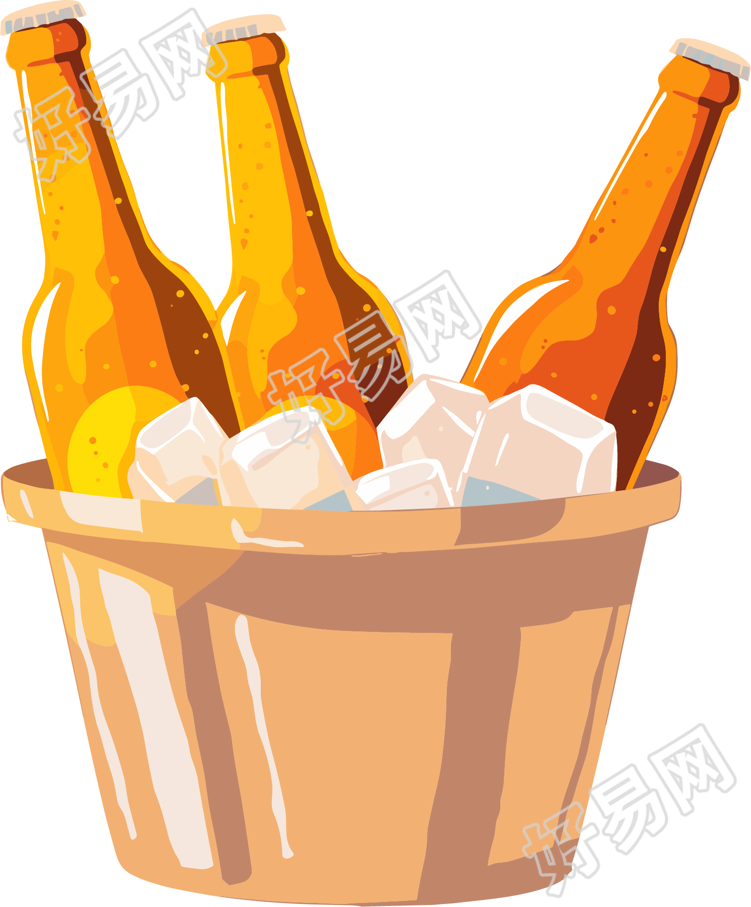 冰镇啤酒插画