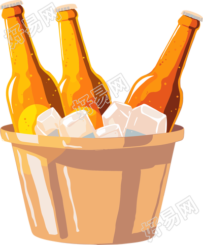 冰镇啤酒插画