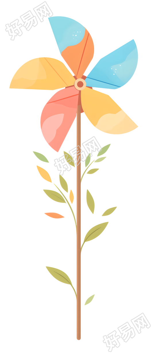 彩色纸风车插图