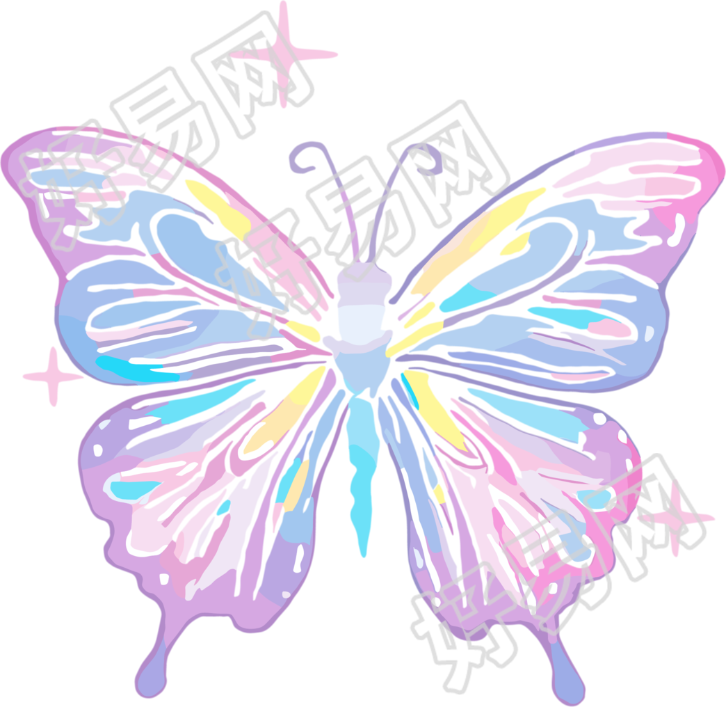 线条蝴蝶彩色素材