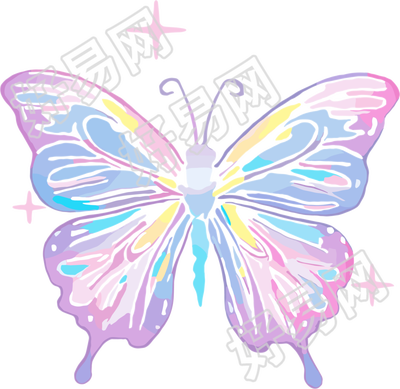 线条蝴蝶彩色素材