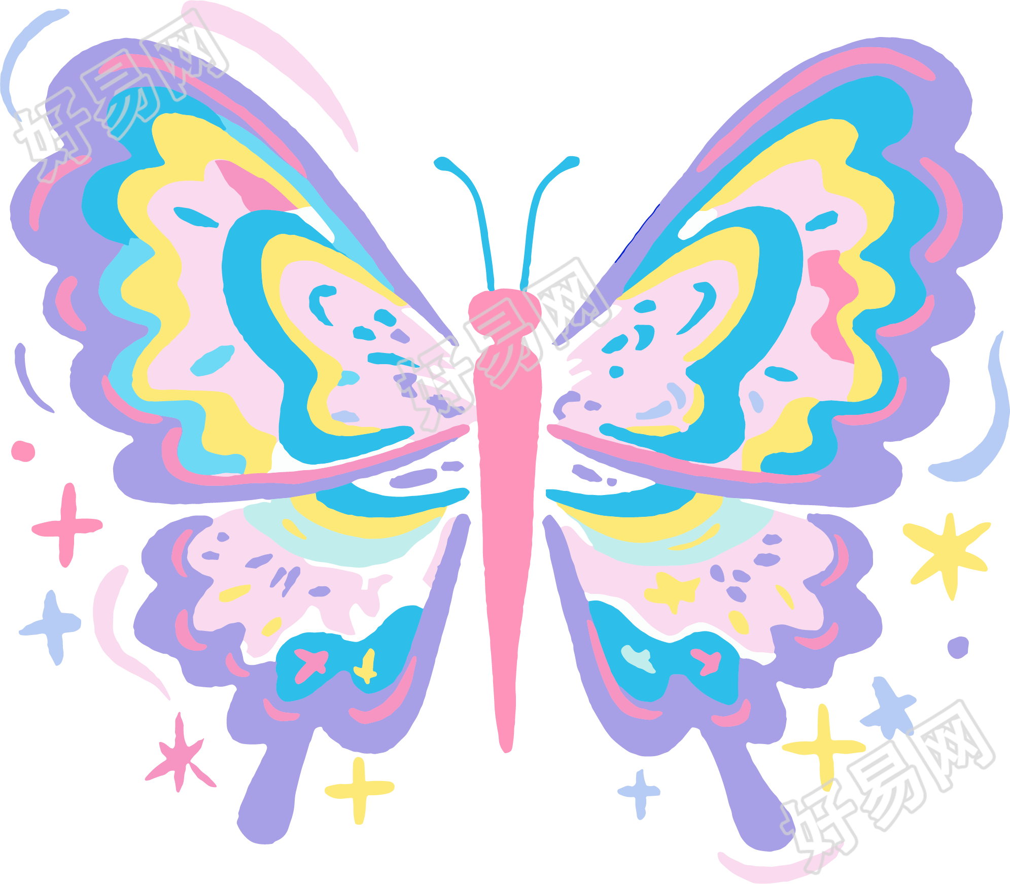 线条蝴蝶高清插画