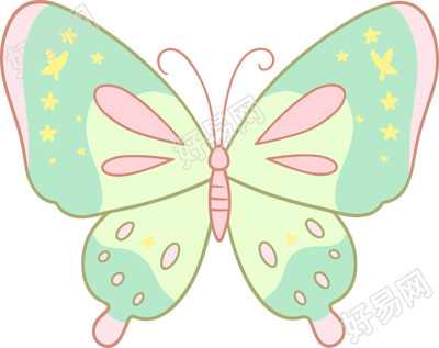 线条蝴蝶可爱插图