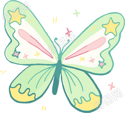 线条蝴蝶矢量插图