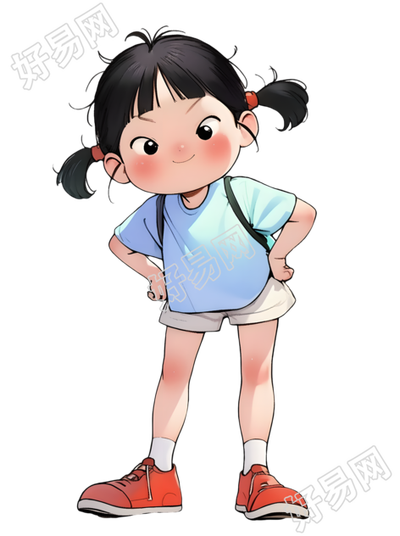 可爱小女孩搞怪元素