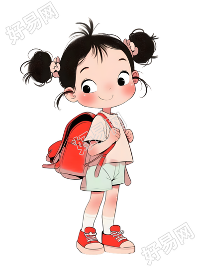 可爱小女孩卡通插画
