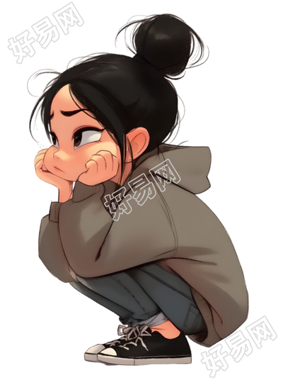 可爱小女孩插画设计元素