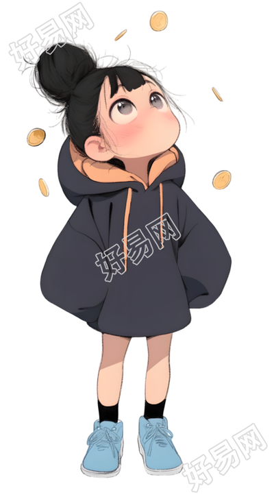 可爱小女孩乖巧插图