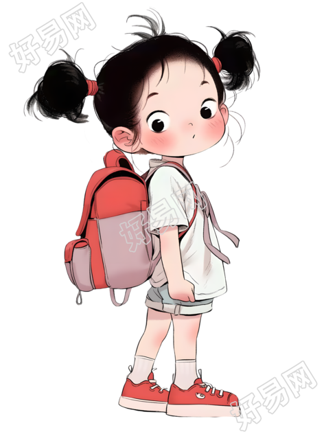 可爱小女孩透明背景素材