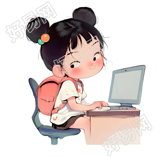 可爱小女孩卡通插图