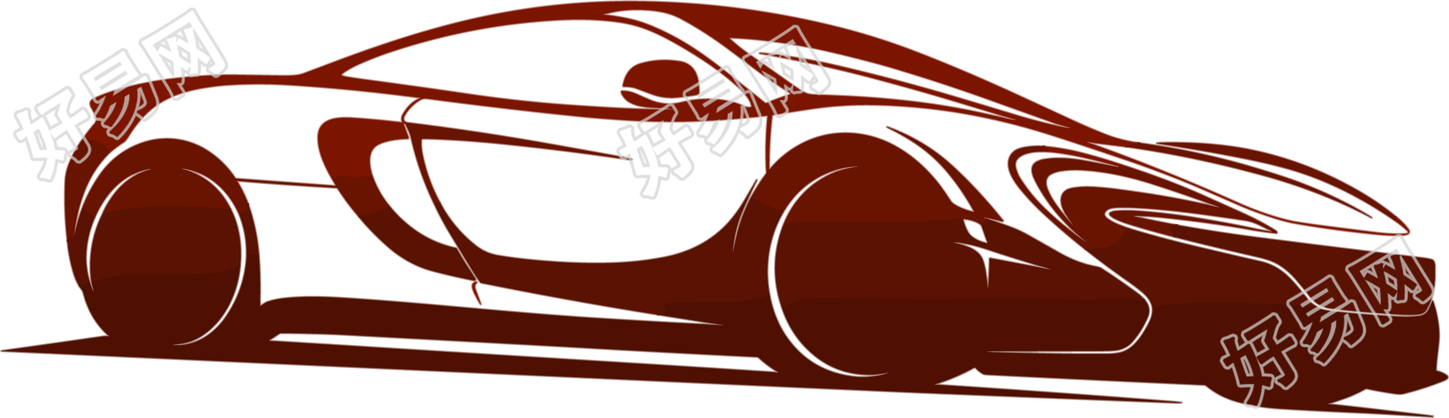 汽车剪影矢量插画