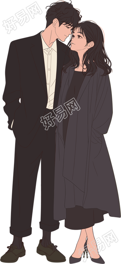 恋爱情侣创意插图
