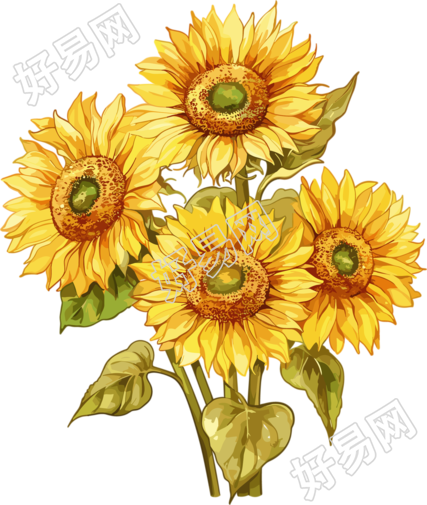 向日葵花束可商用素材