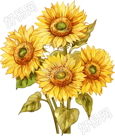 向日葵花束可商用素材