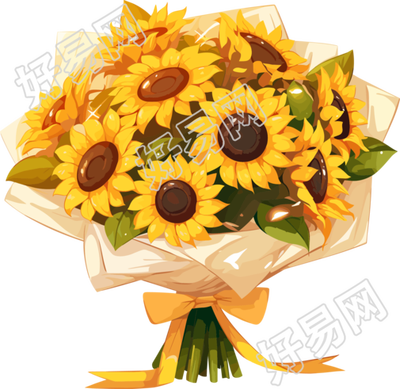 向日葵花束高清矢量素材